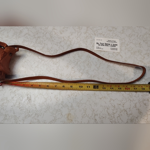 Handtooled leather and sheepskin Western mini bag - Picture 16 of 16